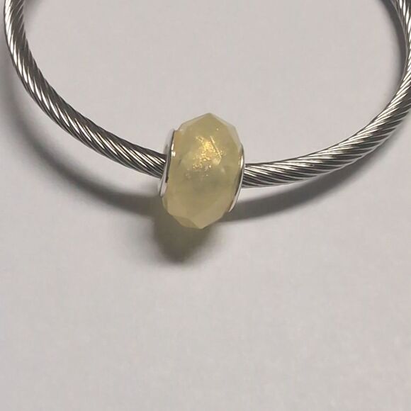 Yellow Glittery Charm for Pandora Style Bracelet - Picture 3 of 4